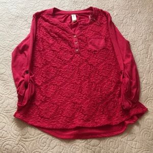 Pink Short-Long Sleeve Shirt